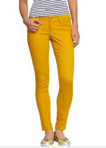 yellow jean pants