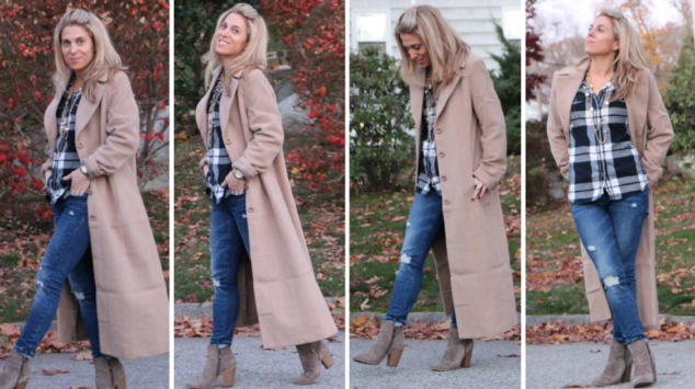 camel long wool coat 