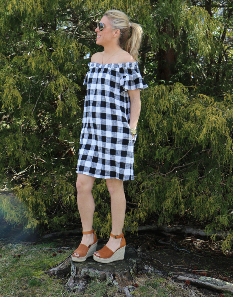 50 Dresses for Spring Series: Gingham Off-the-Shoulder - Mom ...