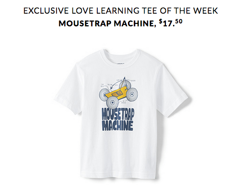 Lands' End Love Learning graphic tee of the week. 