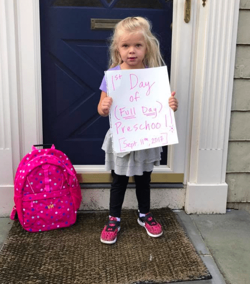 Victoria headed off to her last first day of preschool. 