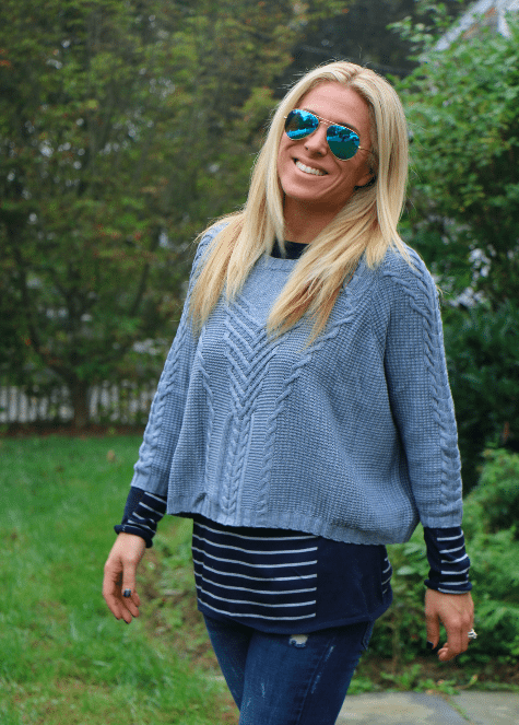 Sweaters are perfect for layering on those cooler fall days. 