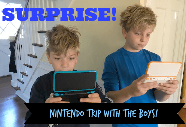 The boys couldn't wait to see Nintendo Headquarters. 