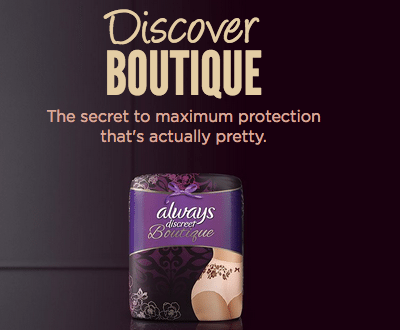 Always Discreet Boutique makes bladder protection pretty!