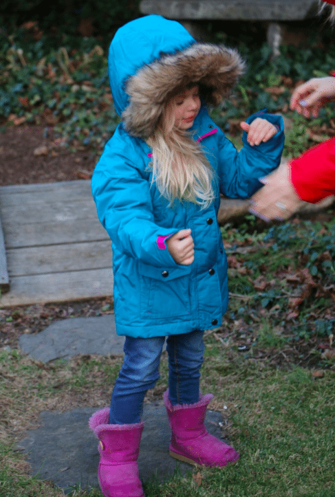 My little fashionista rocking the best outerwear for girls. 