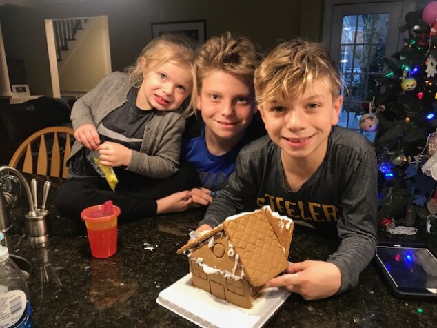 Our Despicable Me 3 gingerbread house. Well, it's all about family, really...