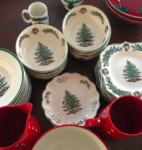 Holiday plates, bowls, mugs, and the like help make your home festive for the holidays. 