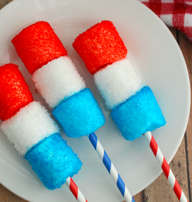 4th of July Party Idea: Firecracker Marshmallow Pops