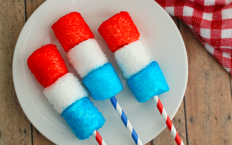 4th of July Party Idea: Firecracker Marshmallow Pops