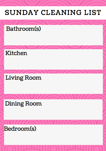 House Cleaning Routine Checklist