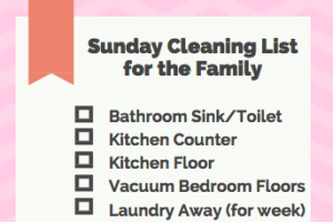 Sunday Family Cleaning List