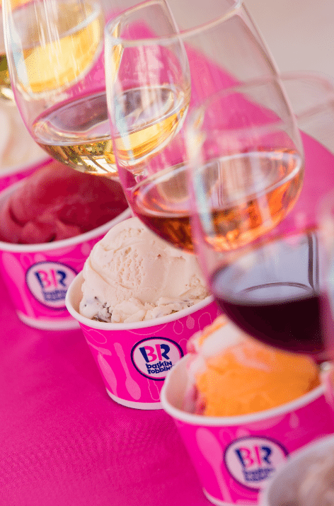 Baskin-Robbins Wine and Ice Cream Pairings are a delicious find. 