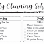 Weekly Cleaning Schedule Printable