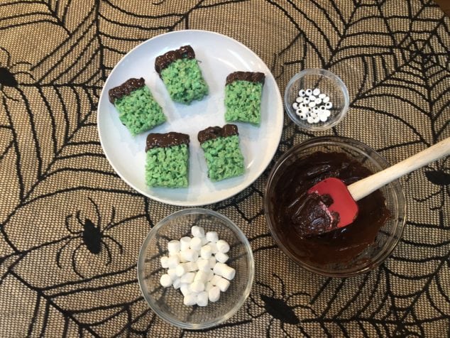 Frankenstein Rice Krispie Treats - Halloween Treat