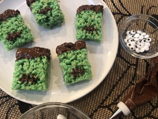 Frankenstein Rice Krispie Treats - Halloween Treat