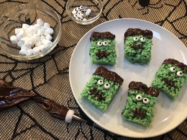 Frankenstein Rice Krispie Treats - Halloween Treat