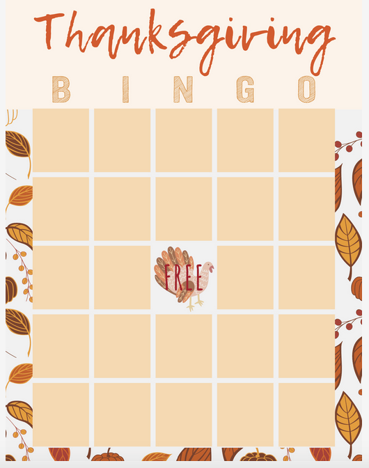 Thanksgiving BINGO Printable