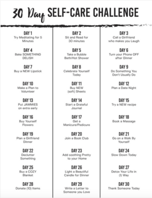 Self Care Ideas for a 30-Day Challenge - Stylish Life for Moms