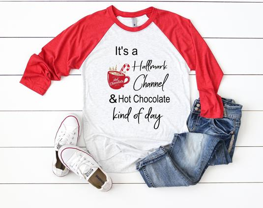 It's a Hallmark channel & hot chocolate kind of day, women shirt,women clothing,fashion shirt, unisex shirt,RED/heather grey