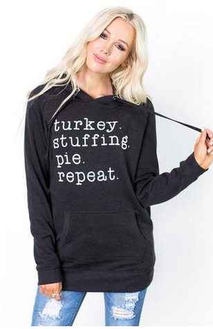 TURKEY STUFFING PIE REPEAT- Graphic Tees for Thanksgiving