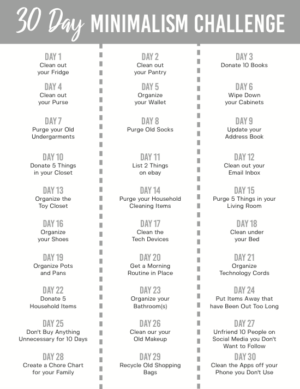 30 Day Minimalism Challenge - Stylish Life for Moms