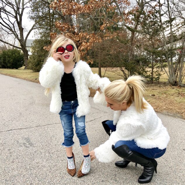 Mommy and Me Outfits: Twinning Faux Fur Jackets