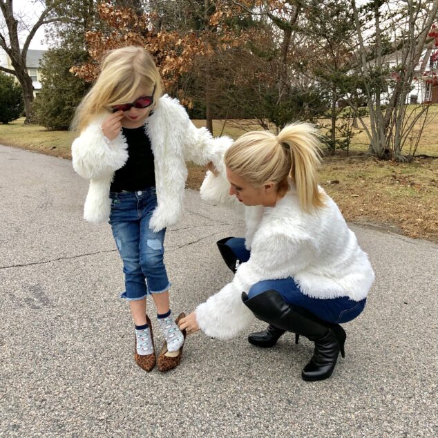 Mommy and Me Outfits: Twinning Faux Fur Jackets