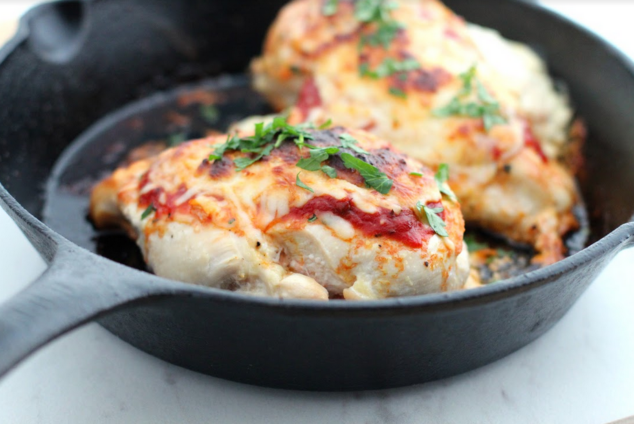 Keto Lasagna Stuffed Skillet Chicken