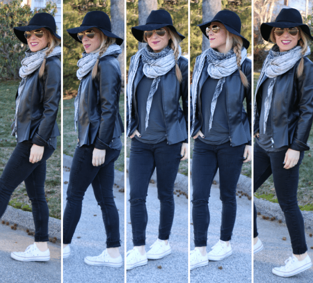 What to wear with a black leather jacket