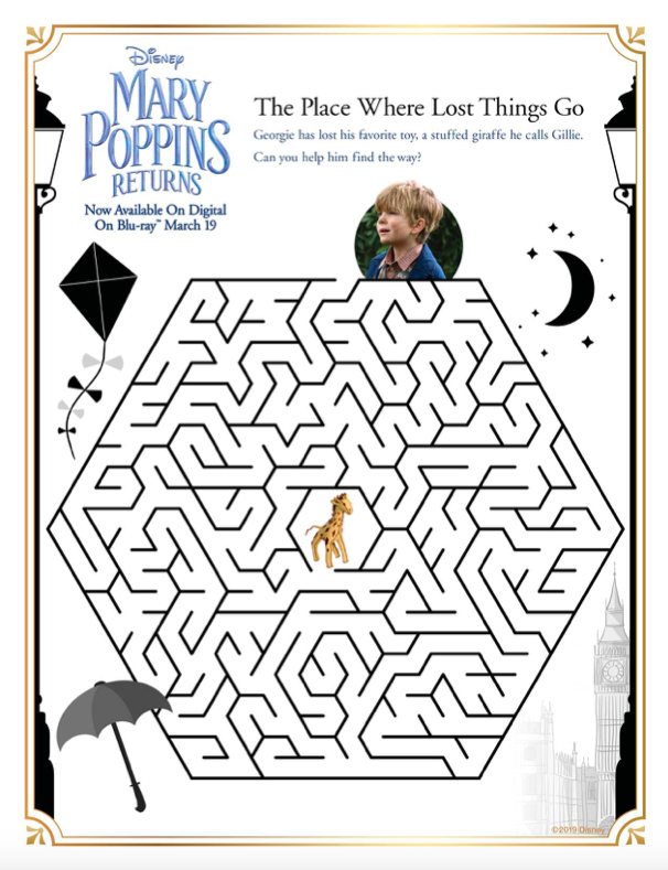 Mary Poppins Movie and Activity Sheets - Stylish Life for Moms