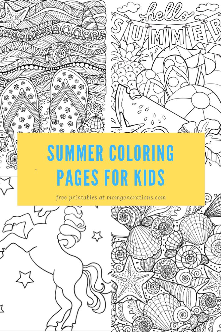 Summer Coloring Pages - Stylish Life for Moms