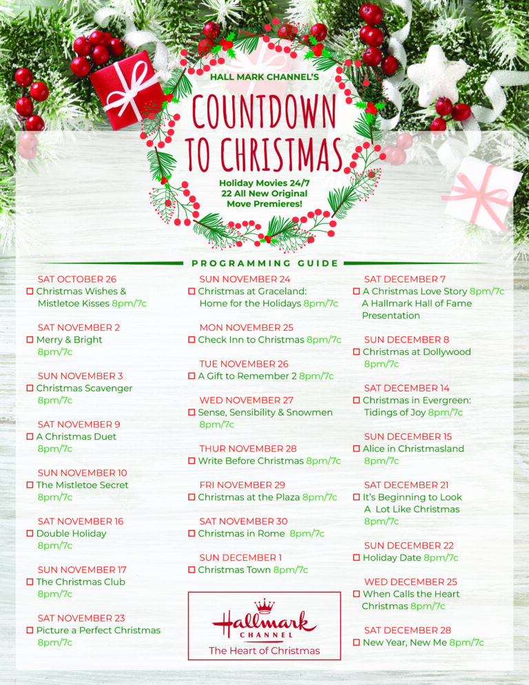 Hallmark Christmas Movies 2019 Checklist - Full List and Schedule ...