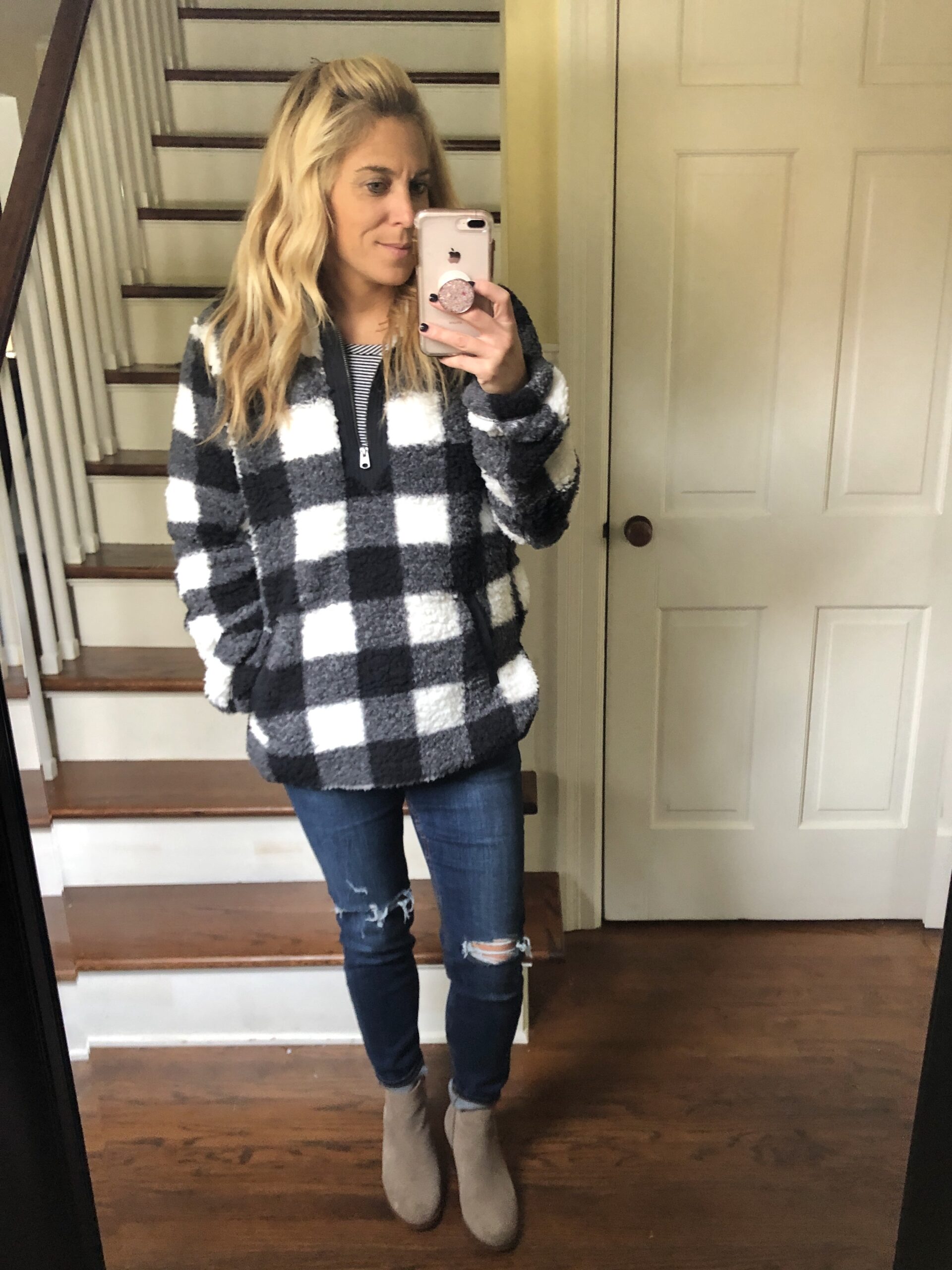 Sherpa Fleece Pullover - 5 Ways to Style - Stylish Life for Moms