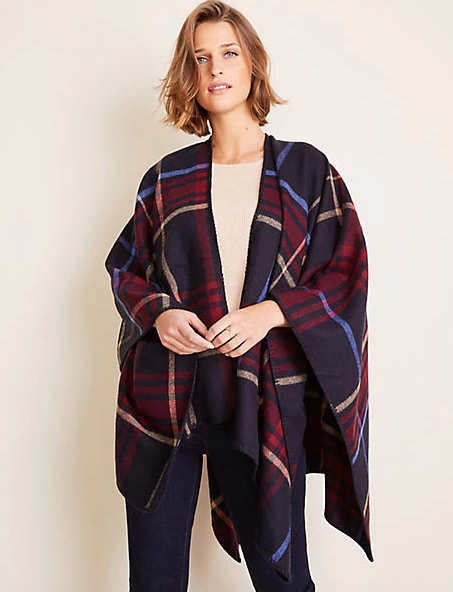 Plaid Poncho