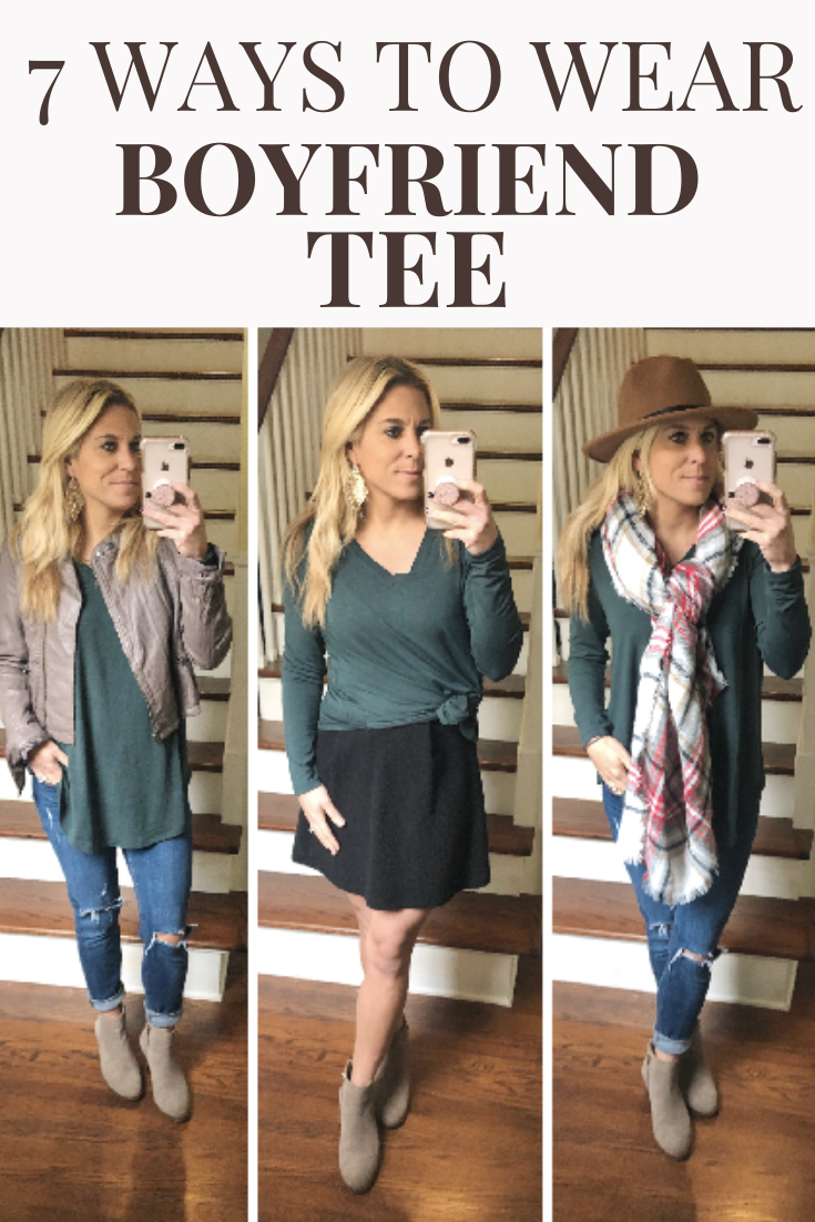 Boyfriend Tee - 5 Ways to Style *HOT $10.95 DEAL* - Stylish Life for Moms