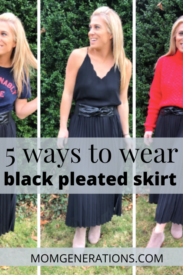  Black Pleated Skirt