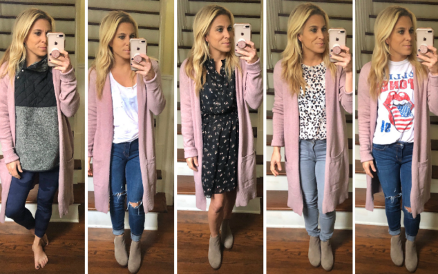 Long pink cardigan on sale sweater