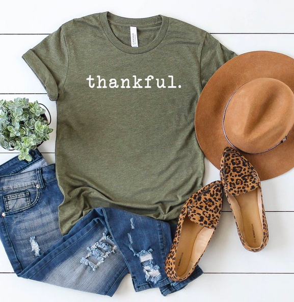 Thankgiving Shirts - Thankful | Mom Life Tee | Women's Shirt | Graphic Tee | Fall Tee | Unisex | Fall Graphic Tees | Crewneck Tee| Thanksgiving Shirt 