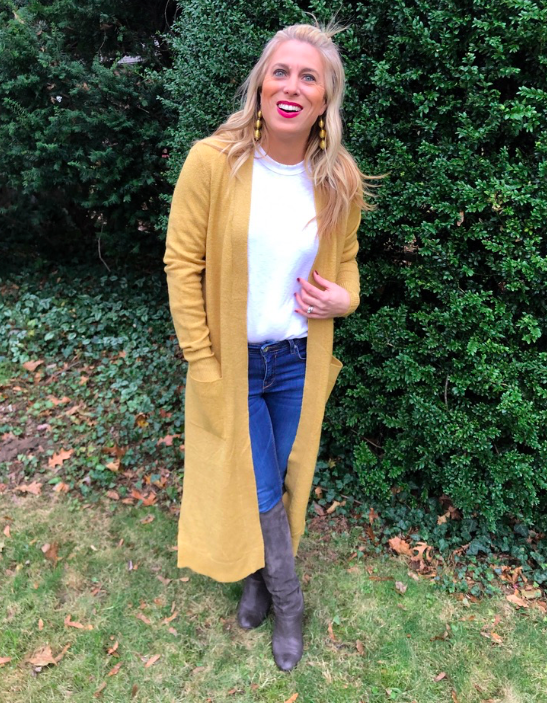 LOFT Mustard Cardigan