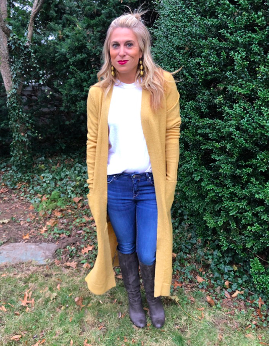 LOFT Mustard Cardigan