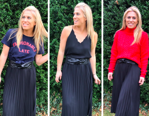 5 Ways to Style a Black Pleated Skirt
