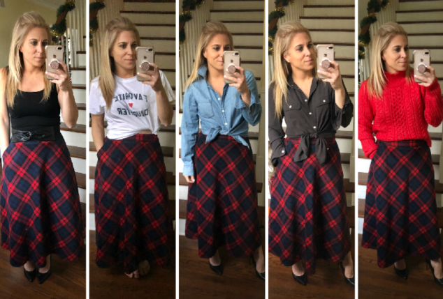 what to wear with a plaid skirt