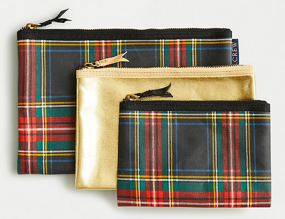 Pouch set in Stewart tartan and gold