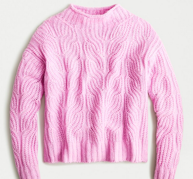 Pointelle cable sweater