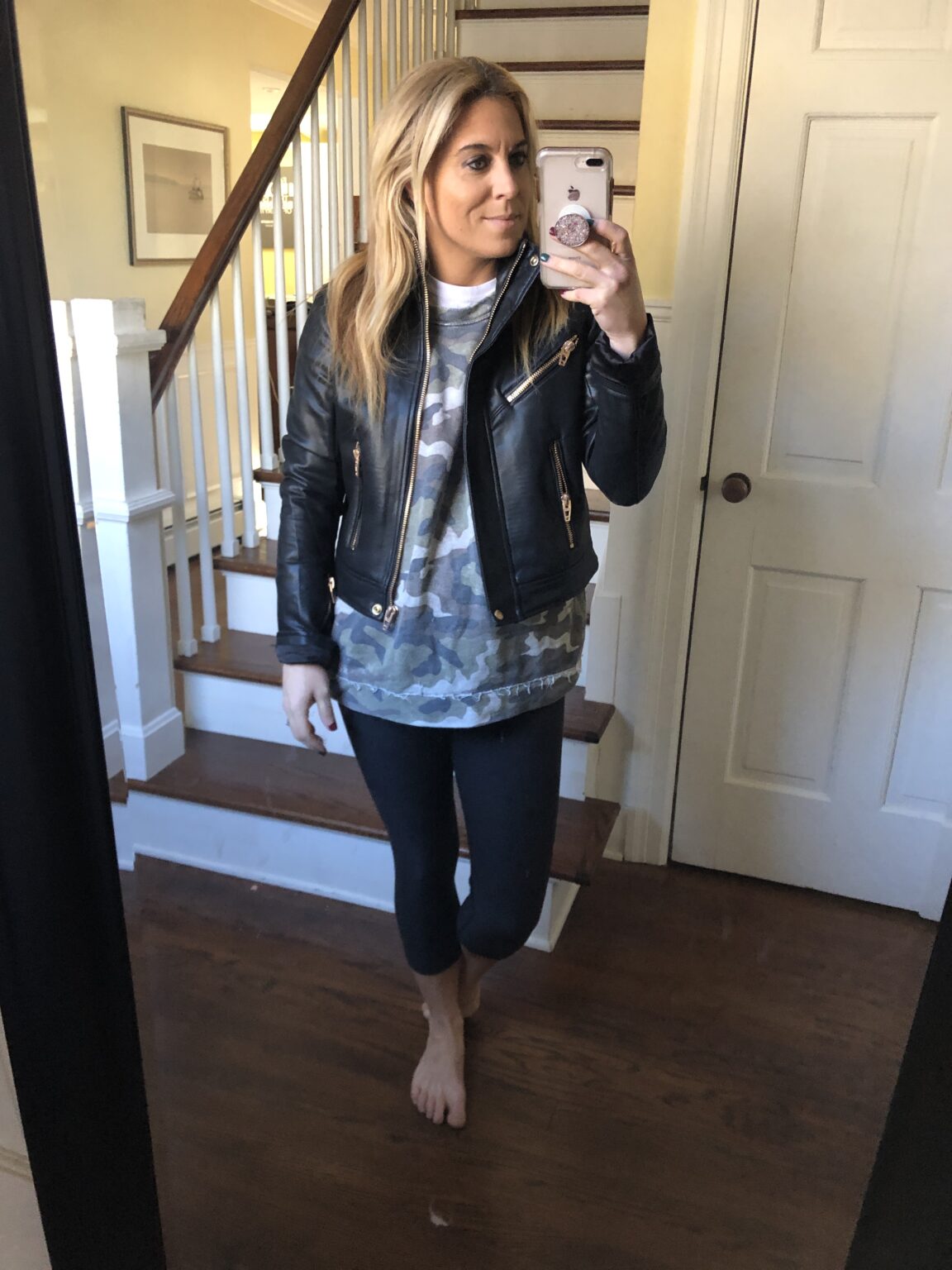 Black Faux Leather Jacket - 5 Ways to Style - Stylish Life for Moms