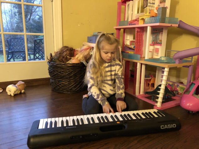 Playing the piano