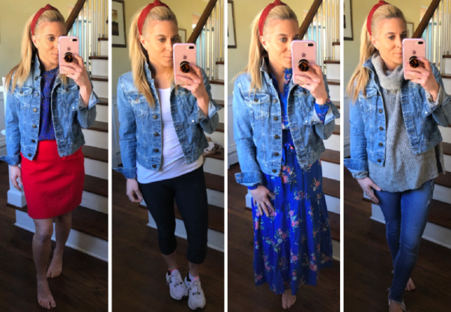 Petite Denim Jacket - 5 Ways to Style - Stylish Life for Moms