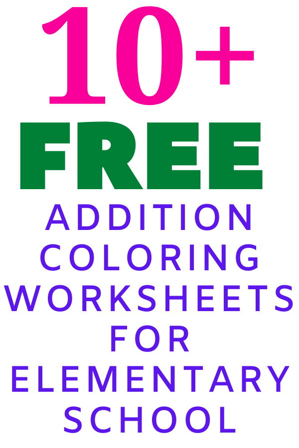 Addition Coloring Worksheets