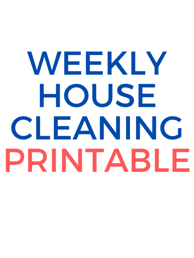 Weekly House Cleaning Printable