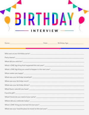 Birthday INTERVIEW Questions for Kids - Stylish Life for Moms